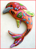 Painted Metal Art Dolphin Wall Hanging, Garden Art, Metal Wall Art, Nautical Decor, Tropical Decor -